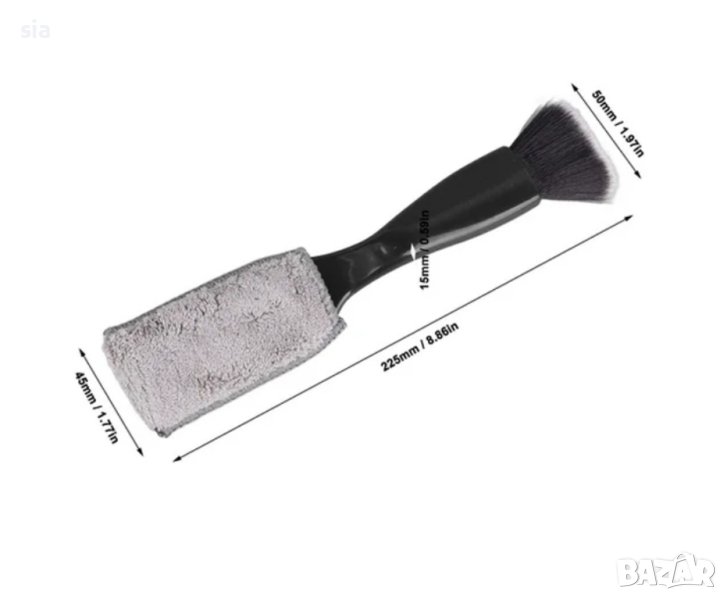 Четка и кърпа с дръжка, за интериор и табло, снимка 1