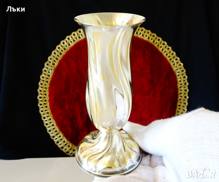 Посребрена ваза,чаша,салфетник. , снимка 1
