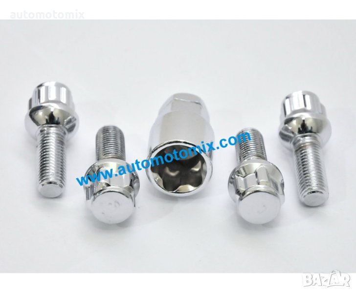 Секретни болтове за джанти - (14мм х 1.5мм) сфера,18320-5, снимка 1