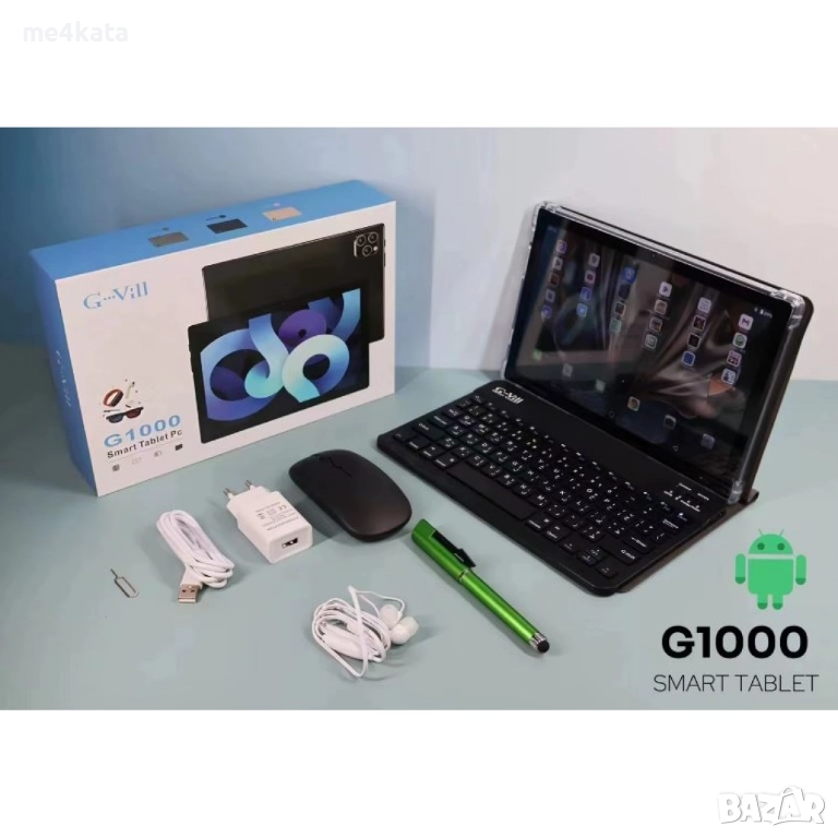 Таблет G1000 с клавиатура и мишка – 10.1 инча, 16GB RAM, 512GB ROM, Android 13, Octa Core, Dual SIM,, снимка 1