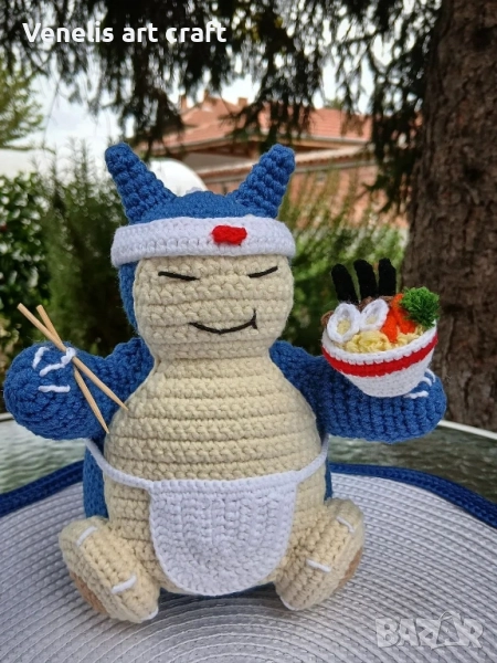 Снорлакс Покемон / Snorlax Pokemon Плетена играчка , снимка 1