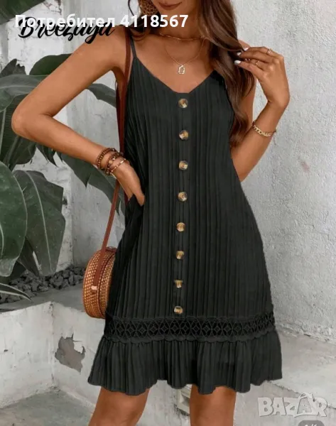 Нова черна рокля размер М, снимка 1