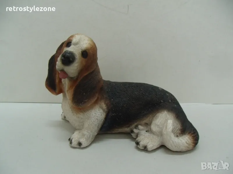 № 7842 стара фигура - куче   - размер 13,5 / 8,5 / 6 см   - синтетика / полирезин, снимка 1