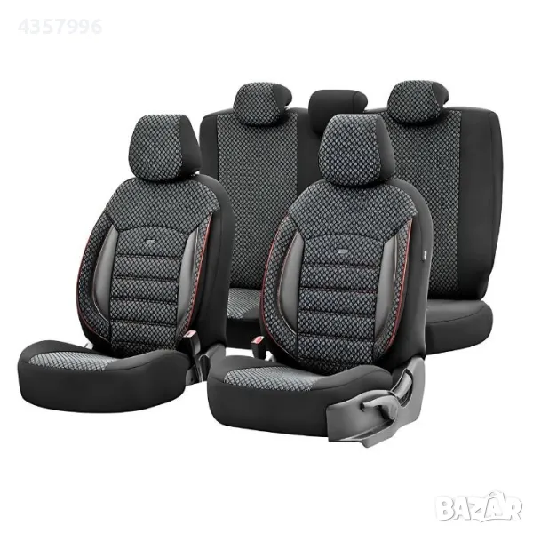 Тапицерия за седалки Otom Sport Plus, PLS102, Черно/червено, снимка 1