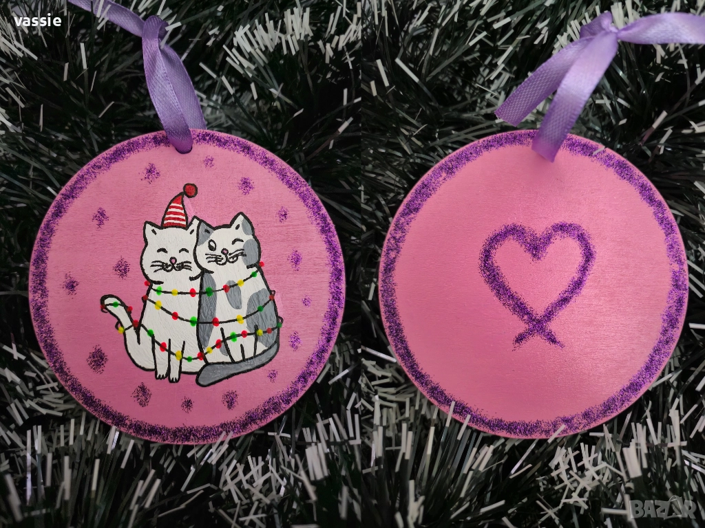 Ръчно рисувана коледна играчка, снимка 1