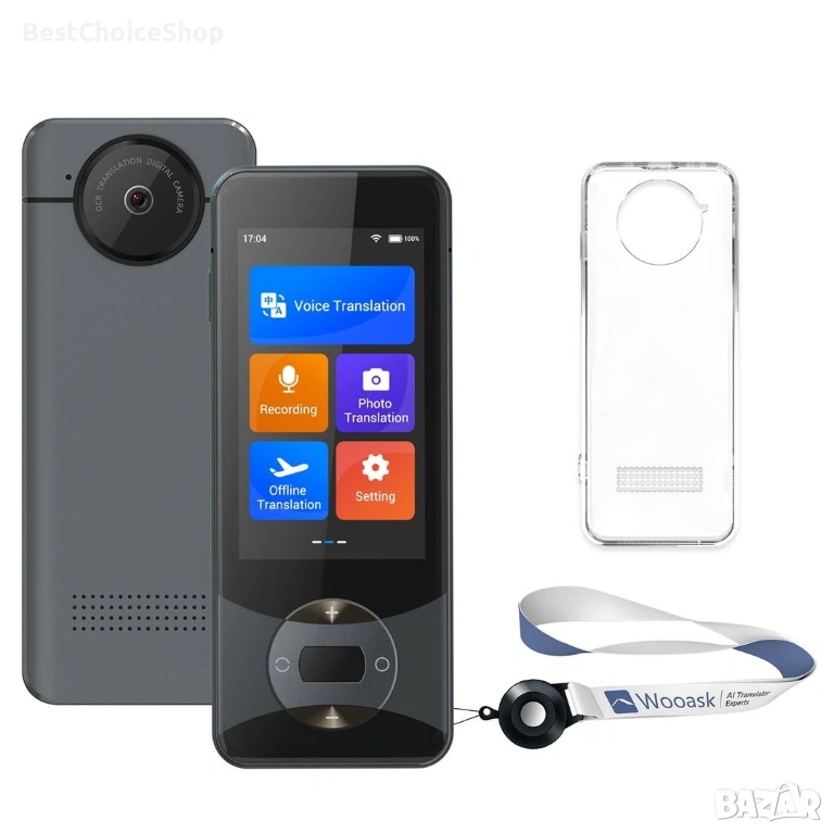 преводач AI W10, 137+ езика, 11 офлайн, 3'' сензорен екран, снимка 1