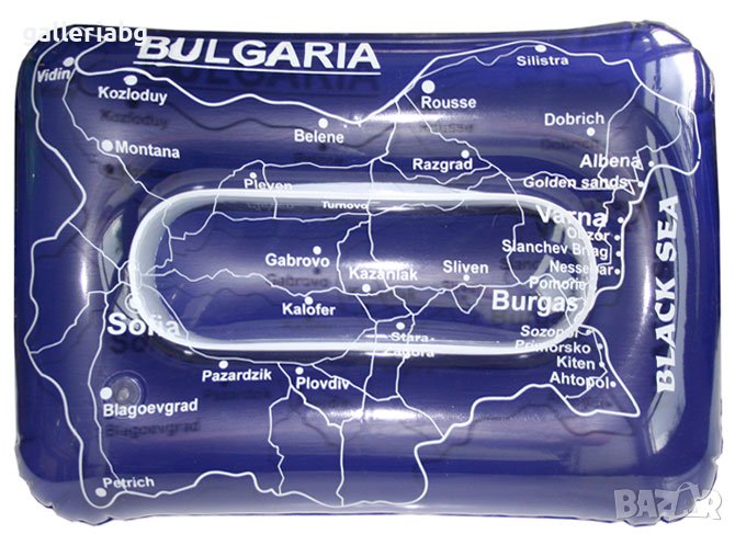 Надуваема плажна възглавница с картата на България, Bulgaria, снимка 1