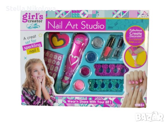 Детско студио за ноктопластика с машинка за впръскване на лак, снимка 1