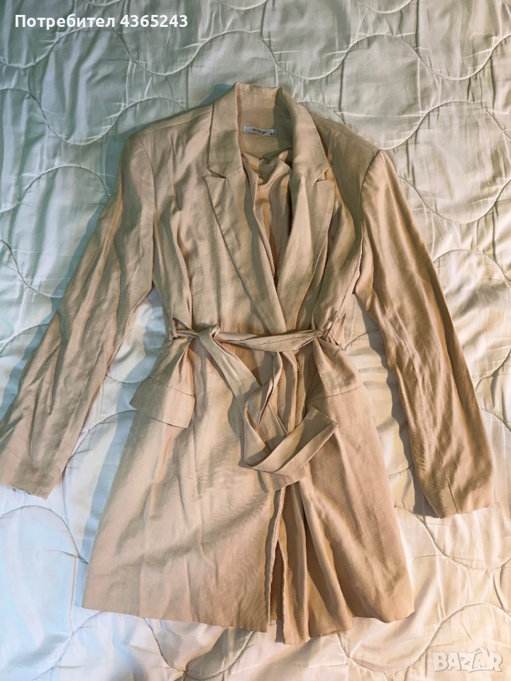 Дамски бежов шлифер размер S, снимка 1
