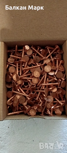 🧱 Медни покривни пирони / гвоздеи с широка периферия – 500 гр, 2.5х25 мм (внос от Германия, снимка 1