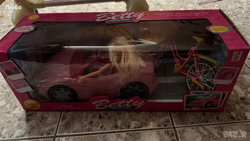 Кукла барби с кола и колело, снимка 1