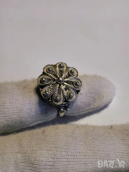 Сребърен пръстен филигран , снимка 1