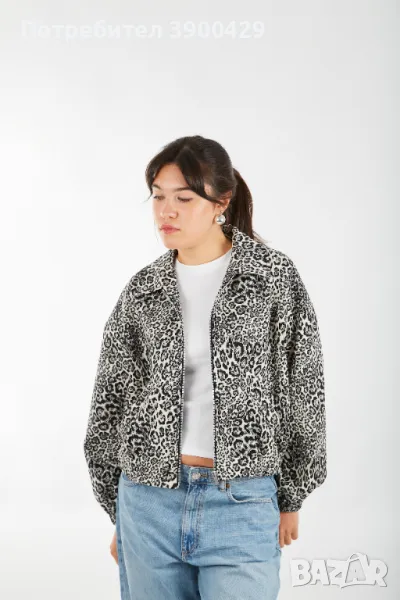 Дамско Късо Яке Leopard bomber jacket, снимка 1