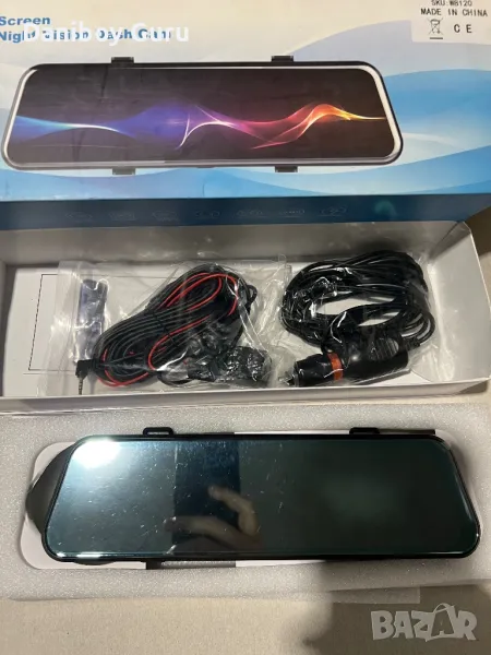 10" видеорегистратор огледало за обратно виждане с 2 кмери, тъч скрийн, снимка 1