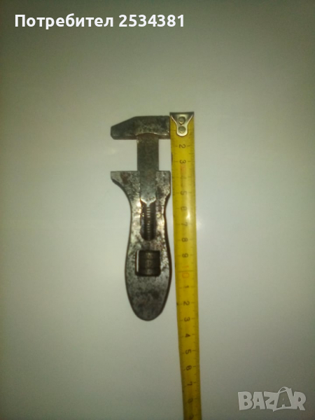 античен стар раздвижен ключ, снимка 1