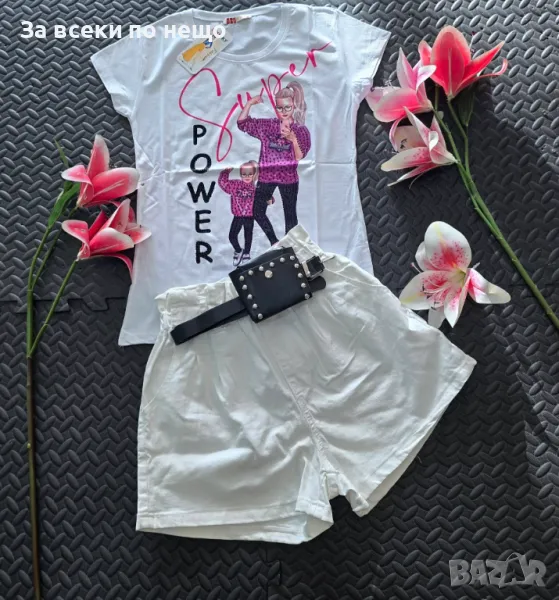 Дамски Летен Комплект Тениска И Къси Панталонки👚🩳Дамски Къс Екип Код VL-69, снимка 1