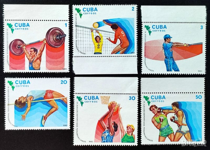 Куба, 1983 г. - пълна серия чисти марки, спорт, 4*9, снимка 1