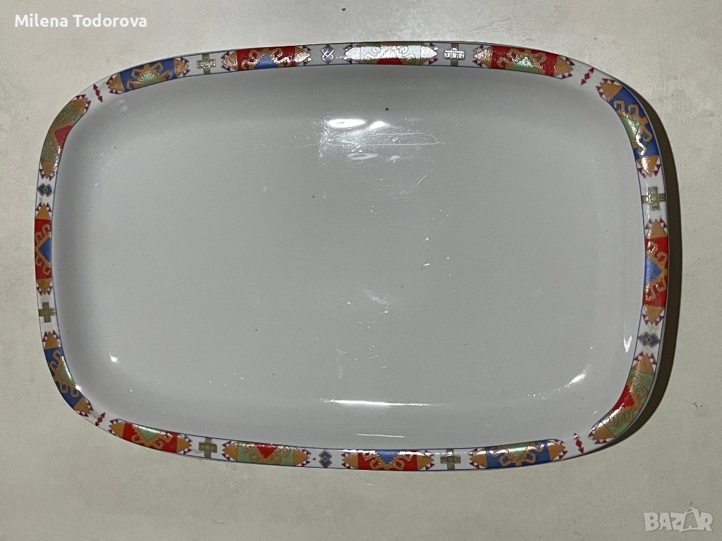  Голямо порцеланово плато с маркировка, снимка 1