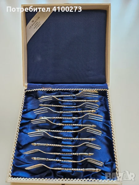 Сребърни вилици -12 бр - кози крак - .835 сребро , снимка 1