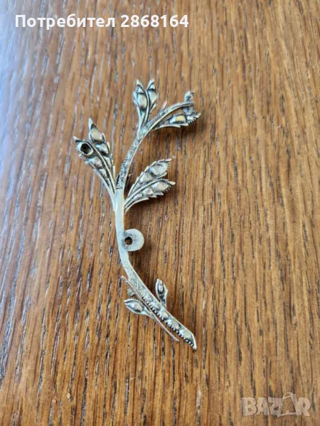 Много стара сребърна брошка, снимка 1
