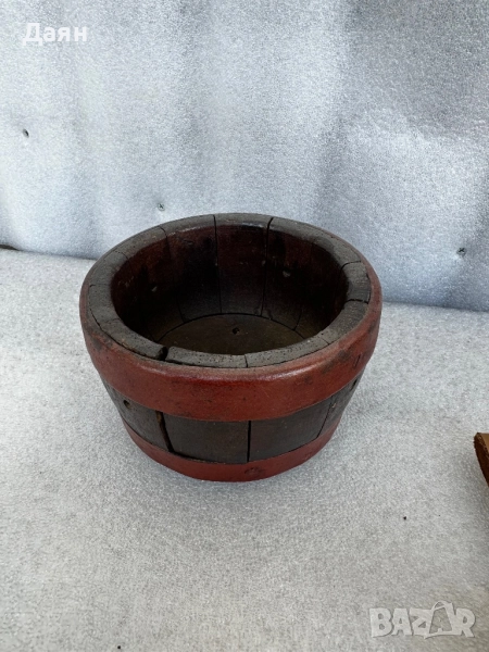 Декоративна малка дървена бъчва , снимка 1