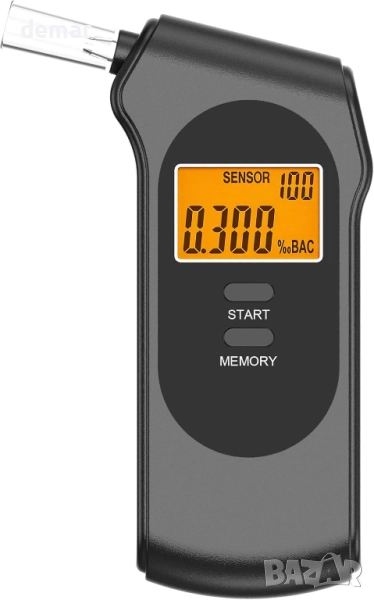 Powplur дрегер и преносим алкохолен тестер за лична и домашна употреба, LCD дисплей, 5 мундщука, снимка 1