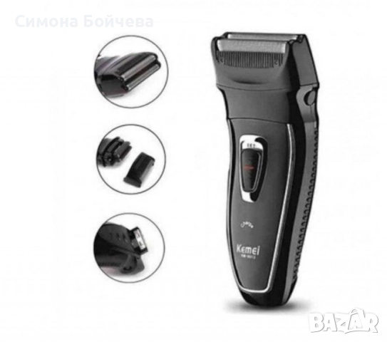 Тример за мъже Kemei KM-8013 с миеща се глава, Черен, снимка 4 - Мъжка козметика - 52806692