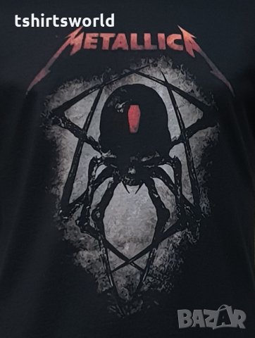 Нова мъжка тениска с дигитален печат на музикалната група METALLICA с паяк, снимка 5 - Тениски - 34834038