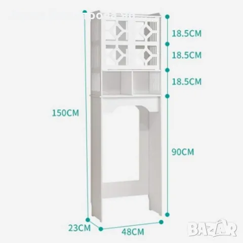 Waterproof Bathroom стилен шкаф за баня над тоалетна 48 х 23 х 150 см;, снимка 8 - Шкафове - 49135322