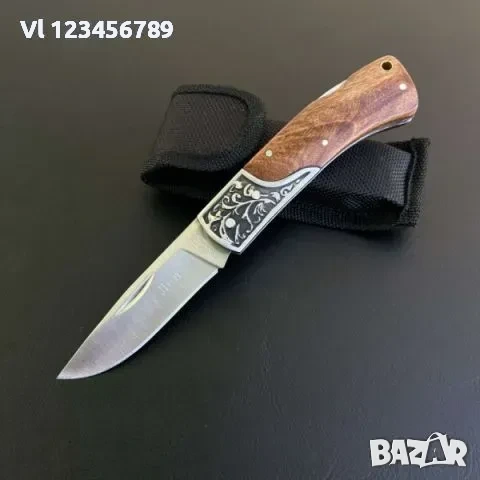 Руски сгъваем ловен нож ЛЕВ 87x185 ;Ст 65х13 