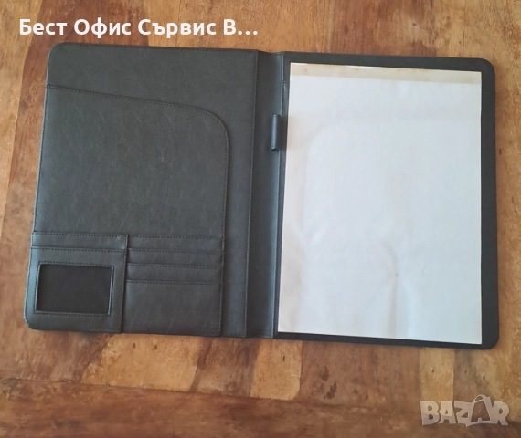 папка луксозна за документи кожена черна A4 , снимка 2 - Ученически пособия, канцеларски материали - 52586429