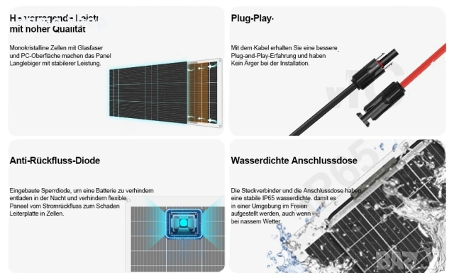 Гъвкав монокристален соларен панел ECO-WORTHY 130W 12V, снимка 12 - Друга електроника - 53642859