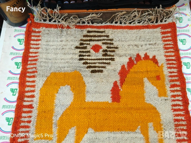 Ръчно тъкан килим 42/42 см, снимка 3 - Други - 53477135