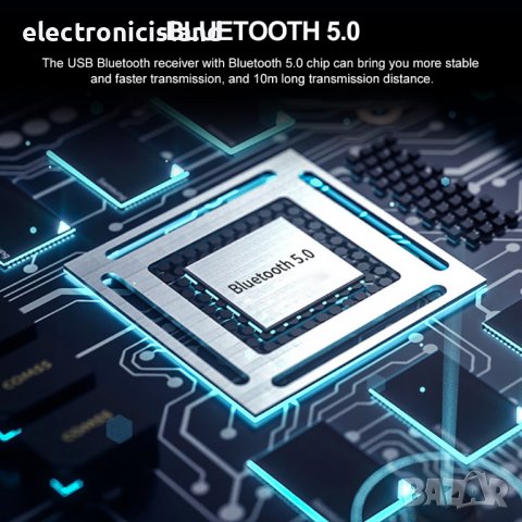 USB Bluetooth 5.0 адаптер, блутут безжичен аудио предавател, приемник, стерео 3,5 мм жак AUX, снимка 14 - Други - 39128142