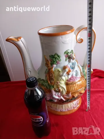 Capodimonte, Каподимонте , Огромна Релефна Порцеланова Кана, снимка 9 - Антикварни и старинни предмети - 47964661