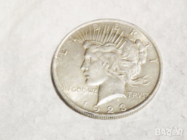 Много рядък голям сребърен долар на мира,  Peace dollar 1923г- Philadelphia Mint сребро, снимка 3 - Нумизматика и бонистика - 35996237