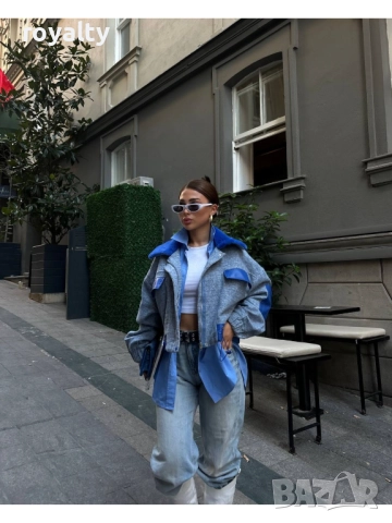 Дамско Яке В Синьо, снимка 4 - Якета - 52221051