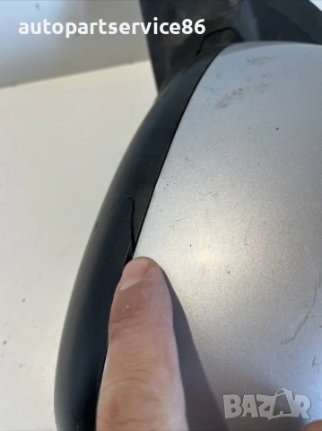 Огледало за преден ляв калник, сребристо за Peugeot 4007 2.2 HDI (2009) 022589, снимка 2 - Части - 53681738