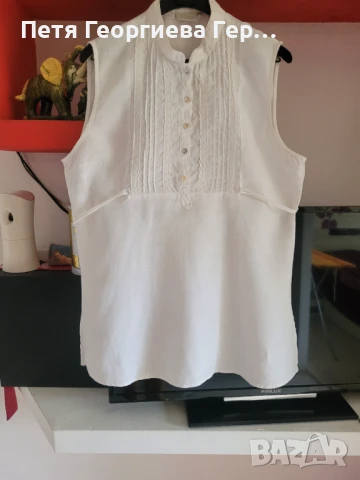 Ленена риза без ръкави размер XL, снимка 4 - Ризи - 50979750