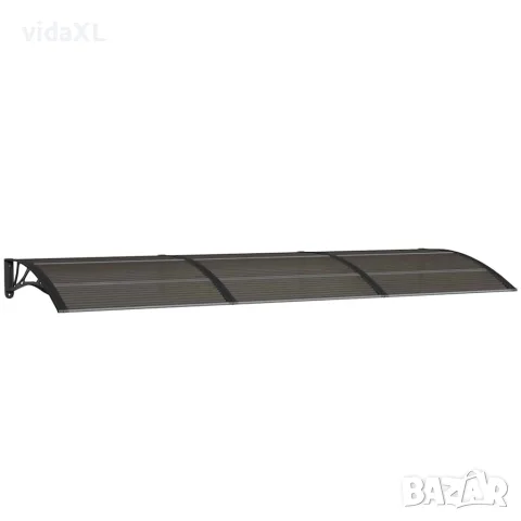 vidaXL Навес за врата, черен, 300x100 см, поликарбонат