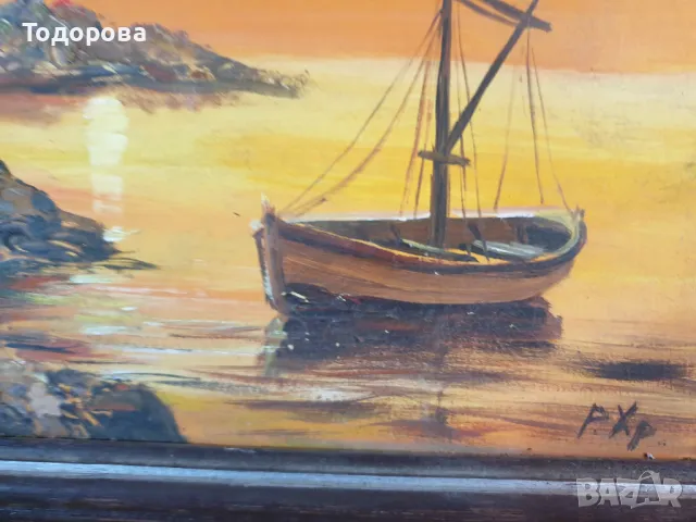 Стара авторска картина, снимка 3 - Картини - 47652891