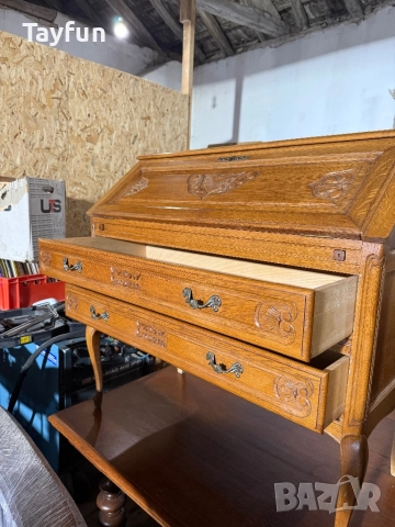 старинно бюро (Секретар) от дъб – Ръчна изработка, снимка 9 - Бюфети - 52873100