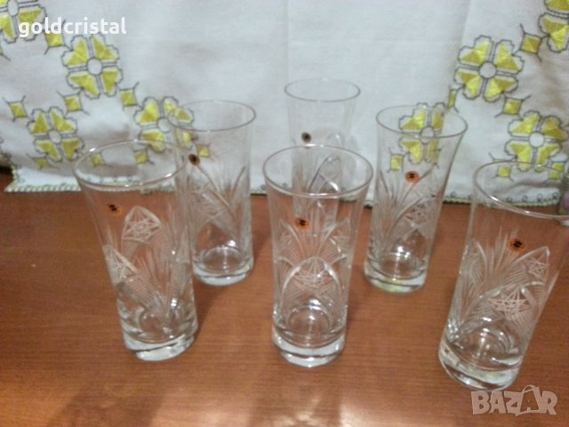 Кристални чаши  Зорница , снимка 6 - Антикварни и старинни предмети - 44466067