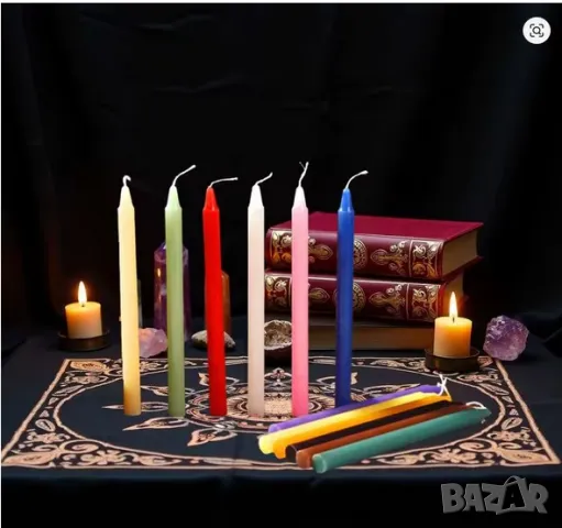 Свещи за ритуали, заклинания и магия 12 бр. цветни, снимка 3 - Други - 50404292