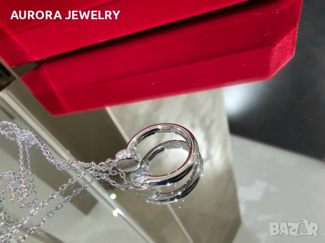 CARTIER Nail Juste un Clou Silver Diamonds Pendant Дамско Колие Пирон, снимка 6 - Колиета, медальони, синджири - 52818816