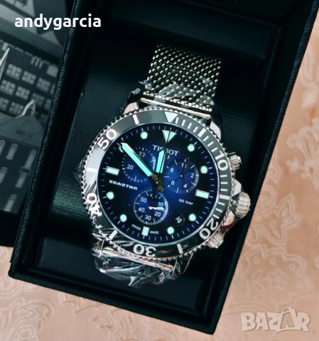  ЧИСТО НОВ TISSOT SEASTAR 1000 CHRONOGRAPH T120.417.11.041.02 часовник кутия 100% оригинал справка S