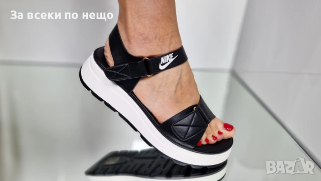 Nike Дамски Черни Сандали С Бяла Подметка Найк от 36 до 41 номер Код P738, снимка 5 - Сандали - 50663724
