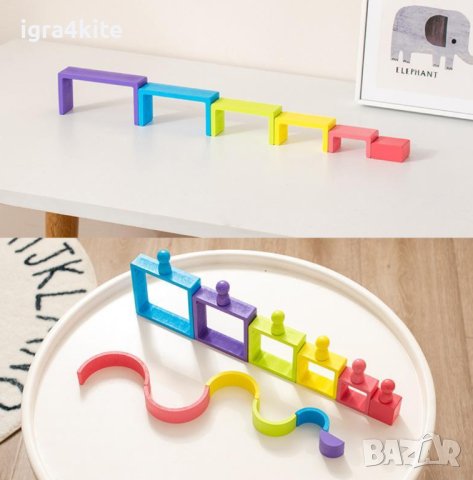 НАМАЛЕНИЯ Монтесори 4в1 комплект дървени игри / НОВО ! Логическа дървена игра, снимка 11 - Образователни игри - 42273461