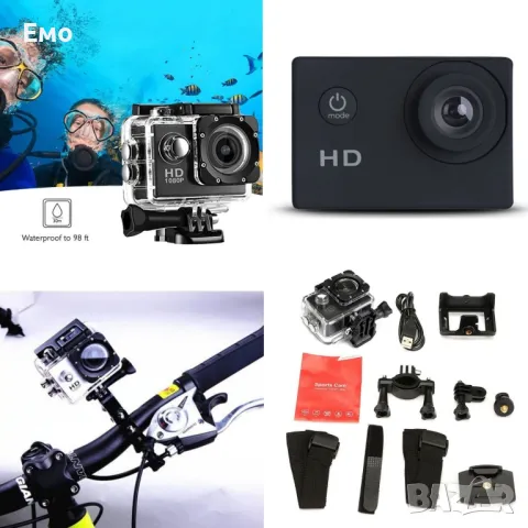 Екшън камера SPORTS CAM, водоустойчива, 4K HD
