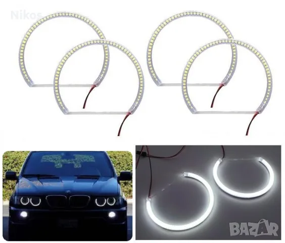 Комплект Кристални LED Ангелски Очи за BMW X5 E53 – Ярко бяла светлина